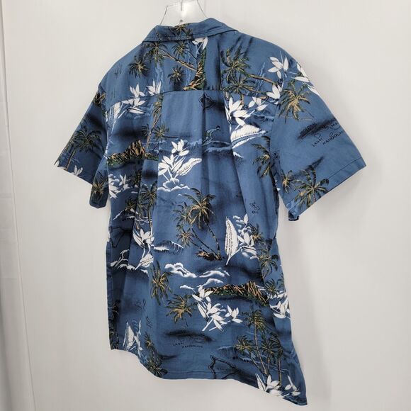 High Surf Hawaiian Shirt Size Medium Coconut Shell Buttons Palm Tree Islands - Picture 3 of 9